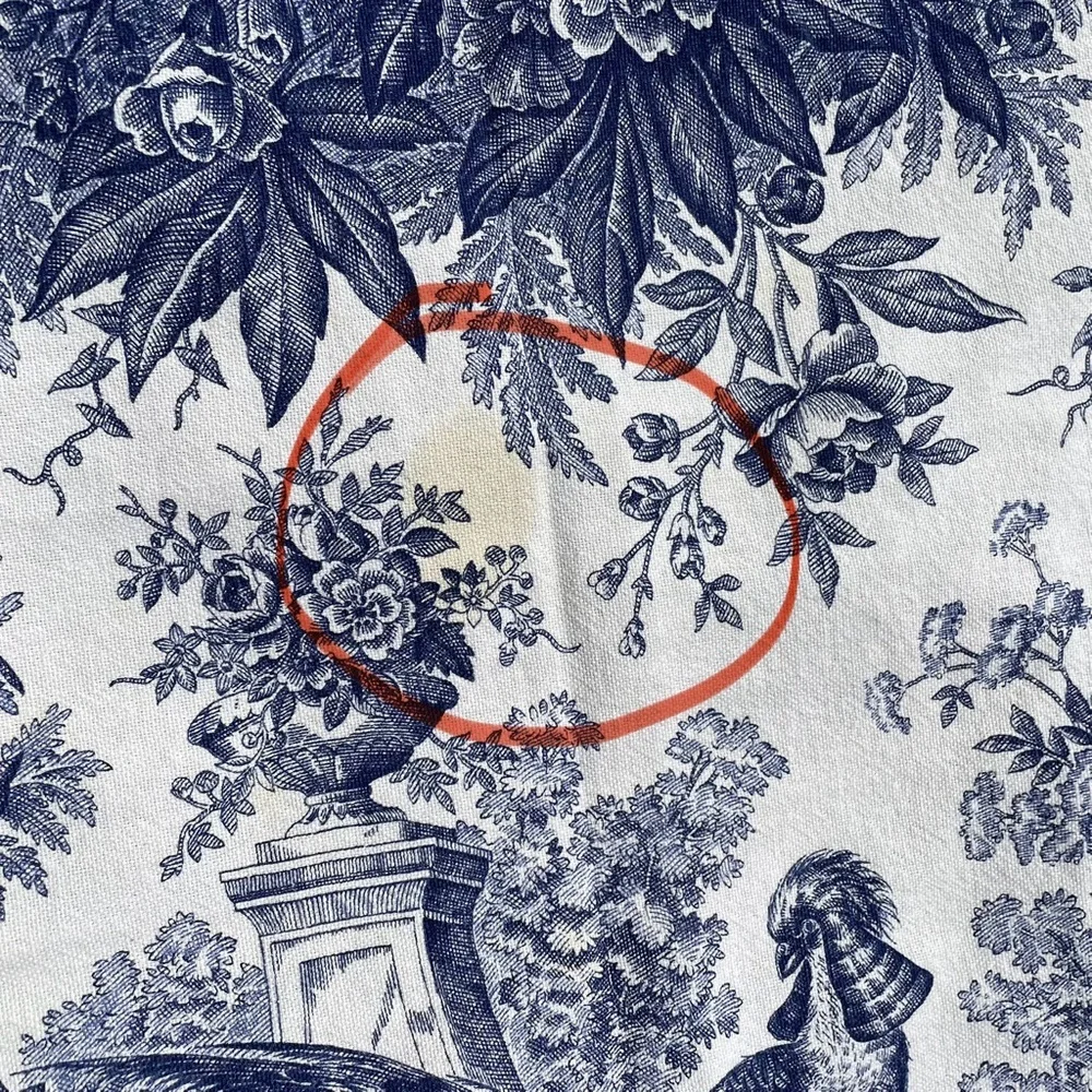 Tessitura Toscana Telerie Italy Cotton Square Tablecloth & 3 Napkins Blue White